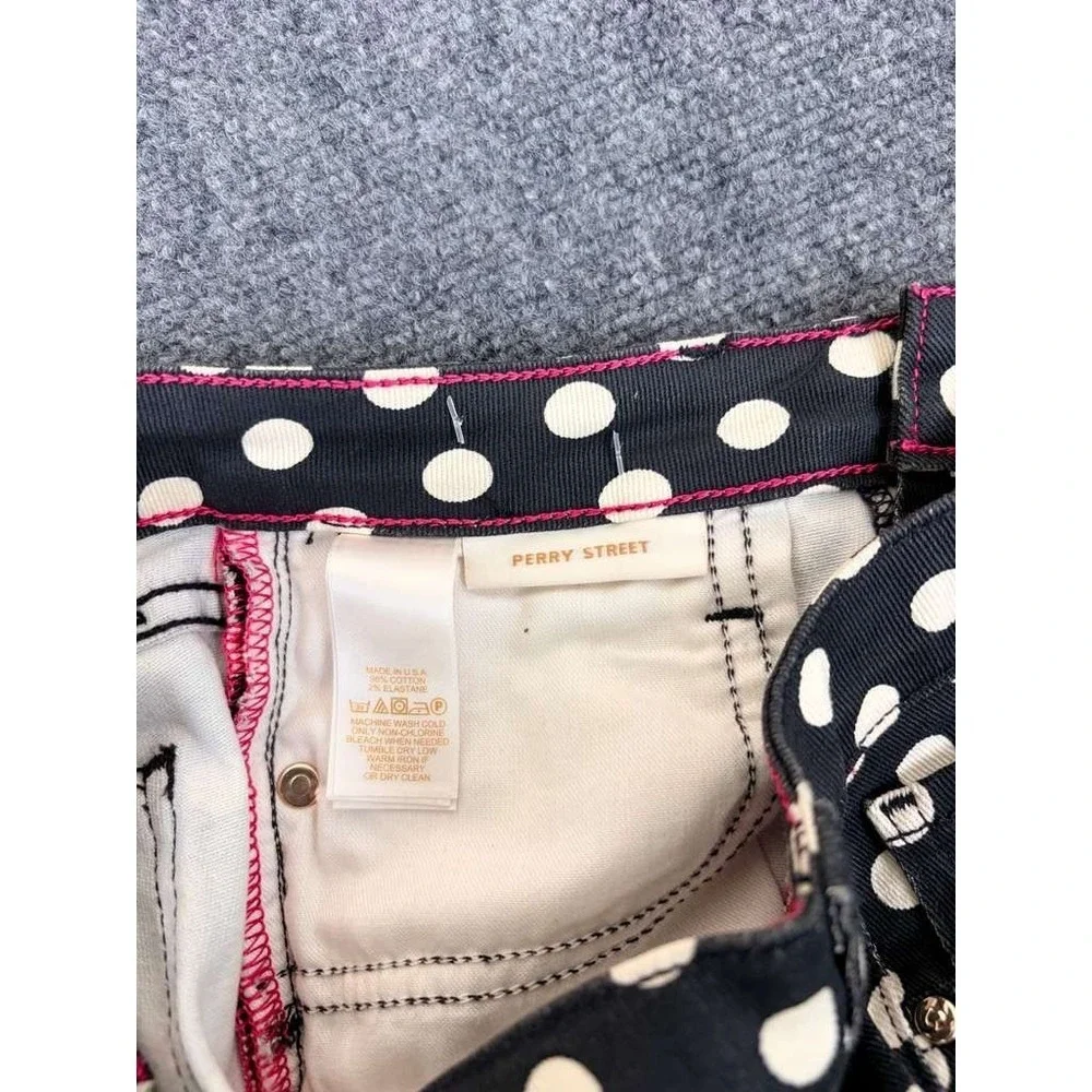 Kate‎ Spade Perry Street Black White Prep Looky Jeans 24 Polka Dot USA Made